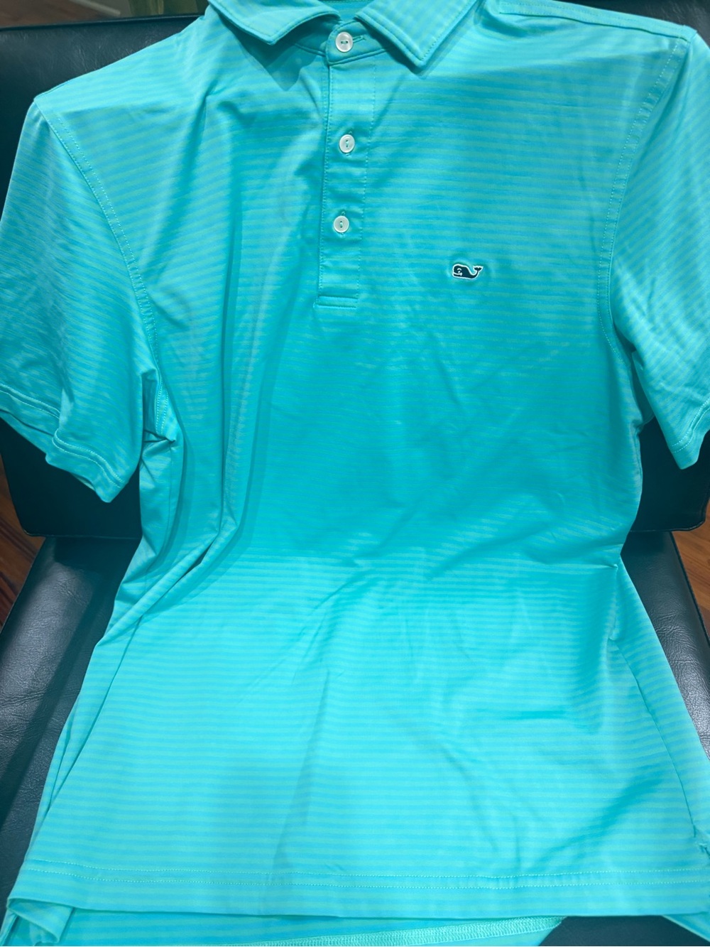 Vineyard Vines Men’s Teal Striped Polo Shirt